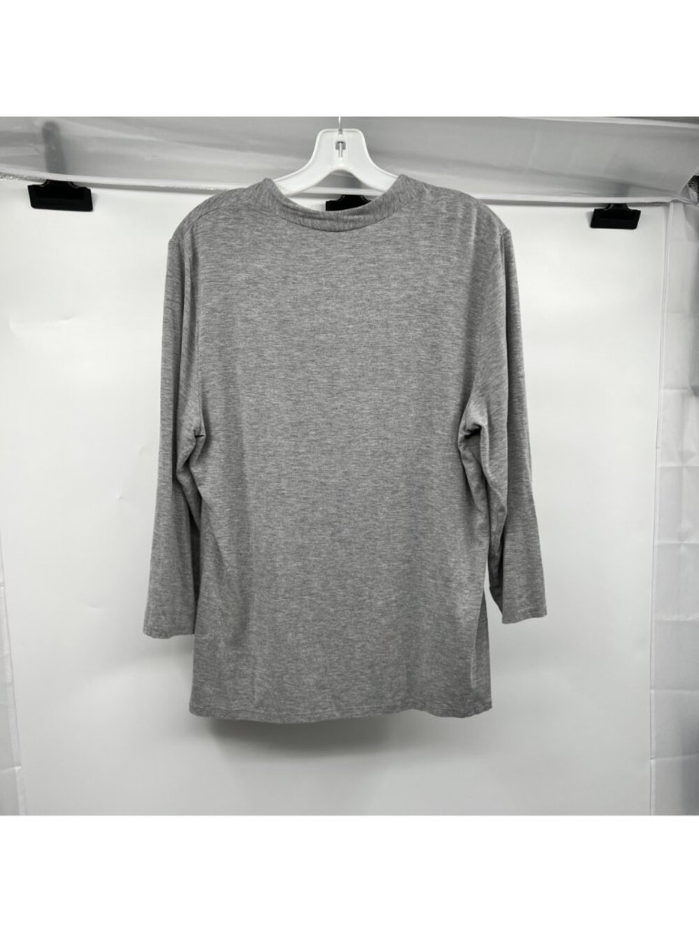 GRACE Womens Scoop Neck Top Gray 3/4 Sleeve Size XL - Picture 7 of 8